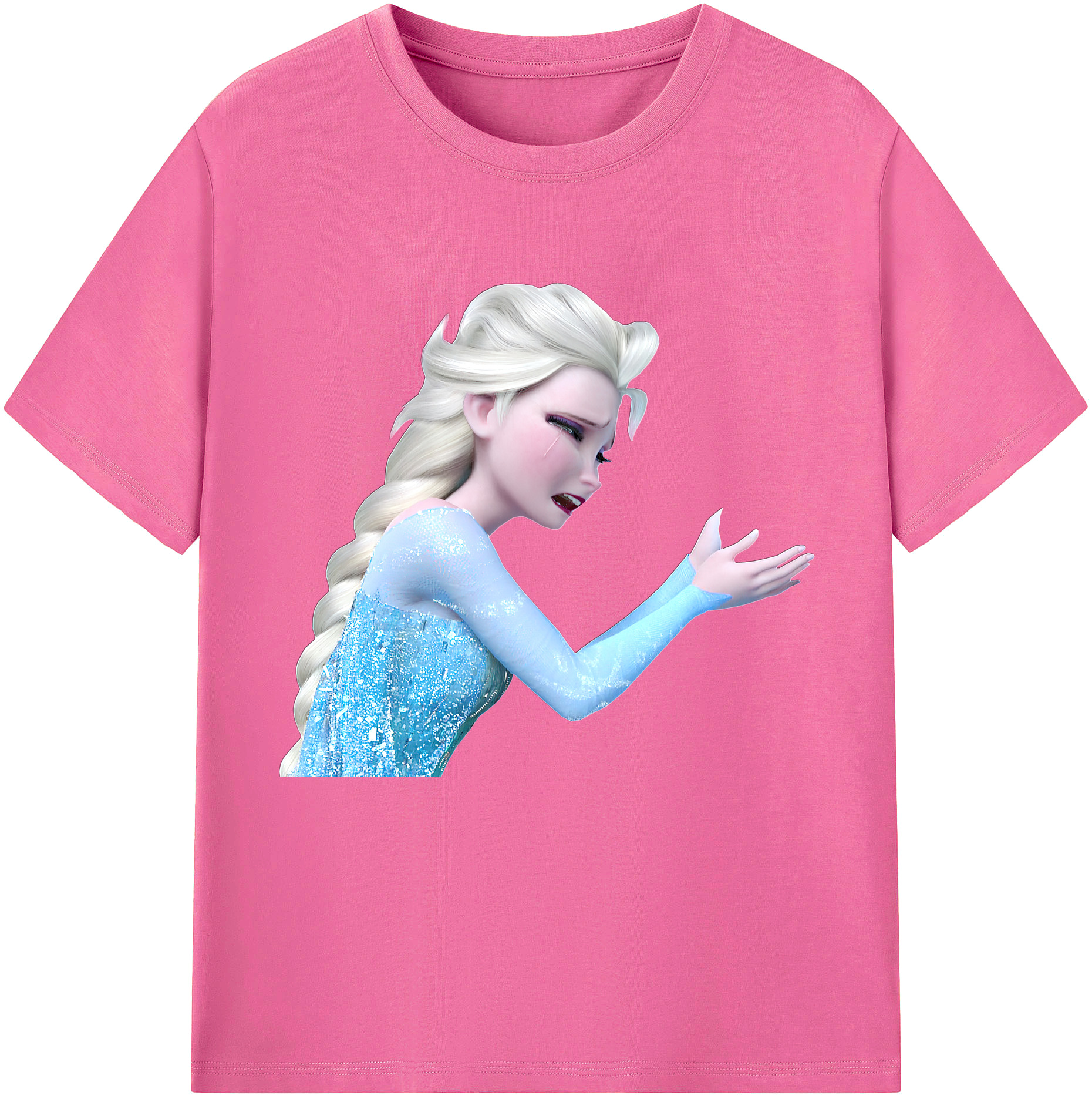 （画像用） アナと雪の女王 アンナ エルサ Frozen Anna Elsa レディースカジュアルプリントTシャツ（綿100％）